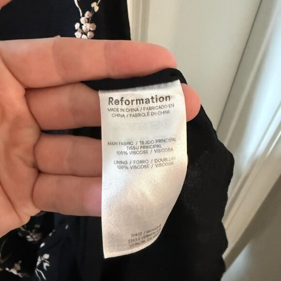 Reformation Floral Lace Trim Midi Dress – Size 10 - Picture 5 of 6
